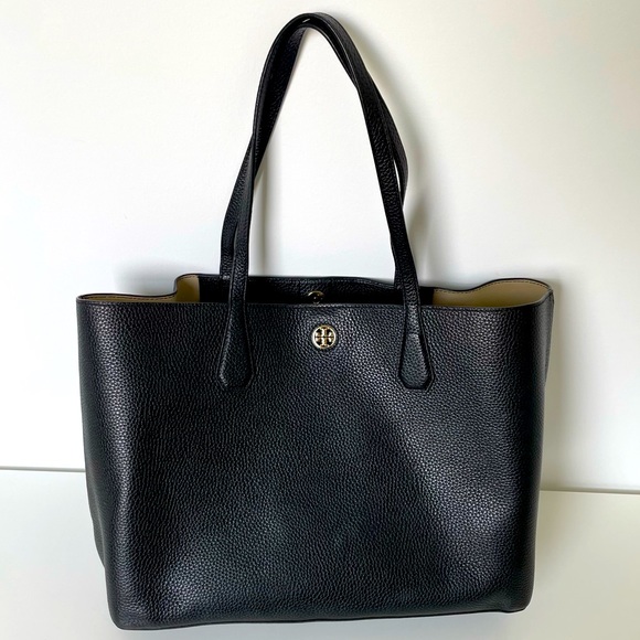 Tory Burch Handbags - Tory Burch Perry Black Pebble Leather Tote